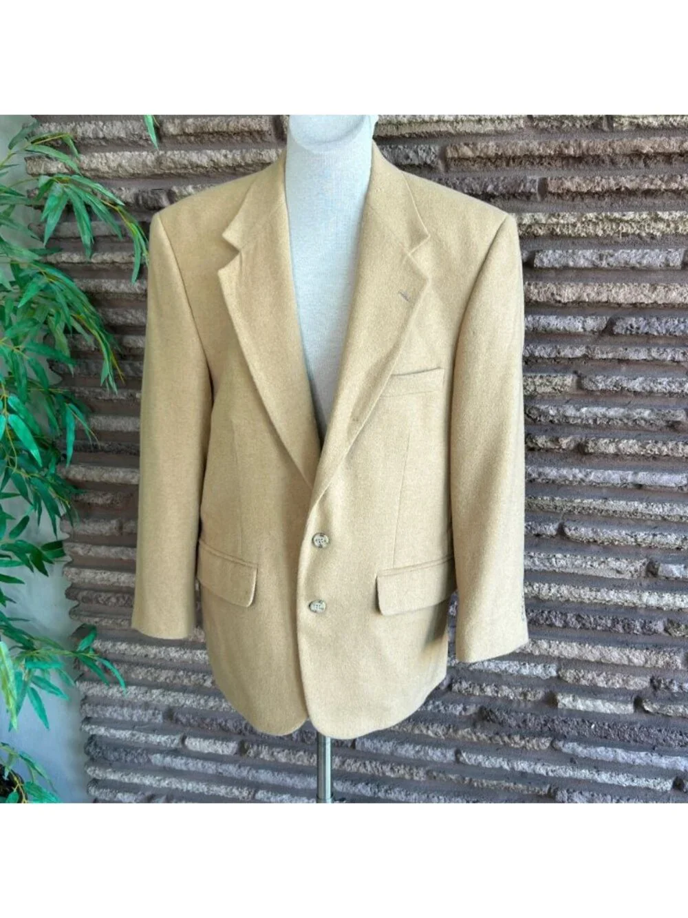 Haspel 100% Camel Hair Men's Tan Blazer Sport Coat Vintage Size 40S